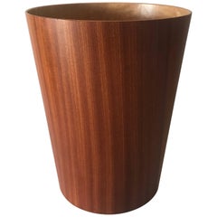 Cestino per rifiuti in teak moderno scandinavo svedese del 1955 di Servex