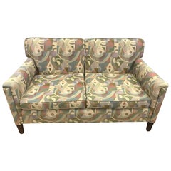 Mid-Century Modern Loveseat Settee Knoll Fabric