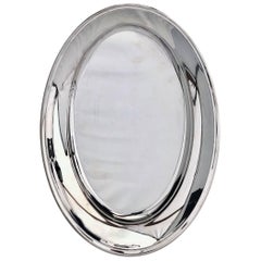 Never Used Christofle Silver Plated Oval Serving Tray in Box, Model Vibrations