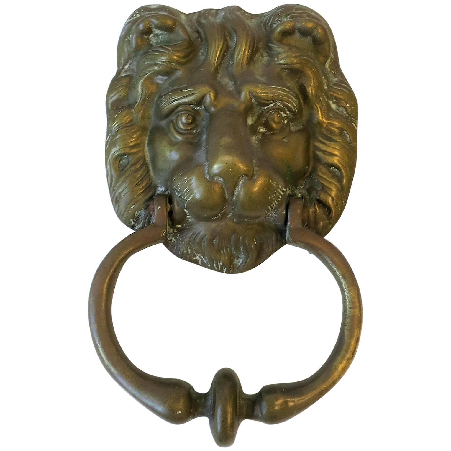Solid Brass Lion Head Door Knocker Hardware
