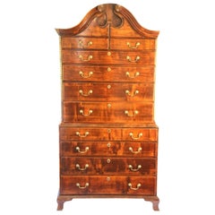 New England Chippendale Figured Maple Chest on Chest