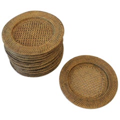 Wicker Rattan Cane Plate Chargers
