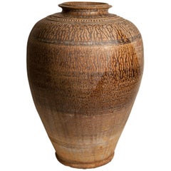 Annamese Stoneware Storage Jar, Drip Glaze, 19th Century, Vietnam
