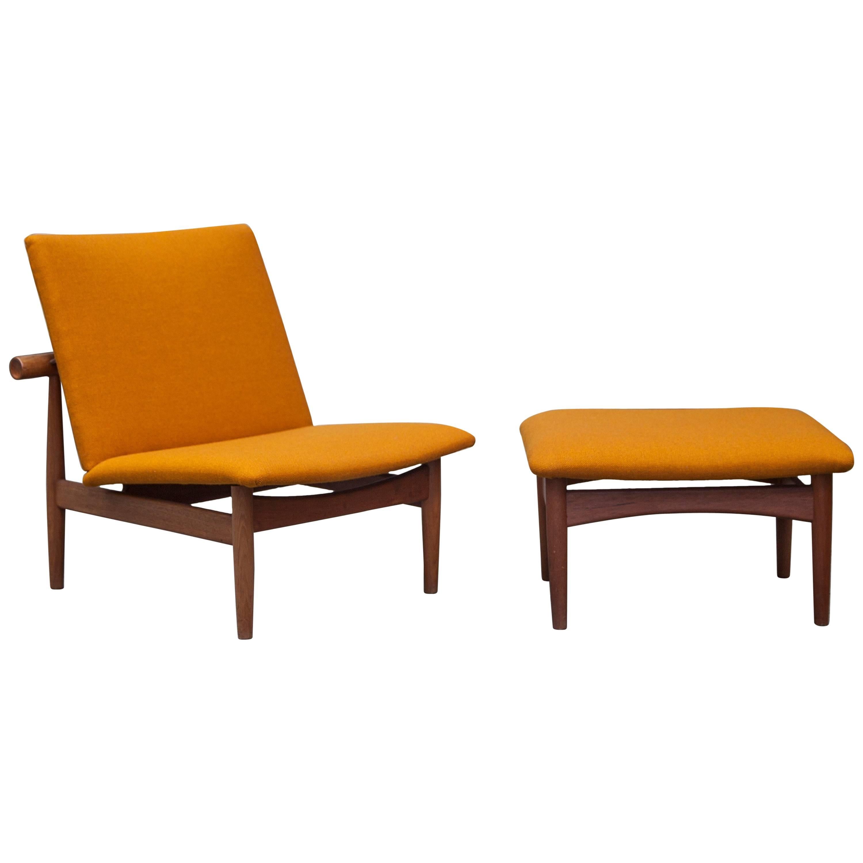 Finn Juhl Lounge Chair Plus Ottoman Japan Series, 1953