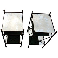 1950/70, Par Estantes Tres Niveles Estilo  Espejo oxidado envejecido Maison Bagués Tops