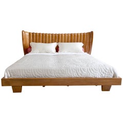 Vintage Art Deco Walnut Bed