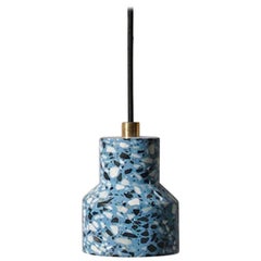 Tu, Blue Terrazzo and Concrete Pendant Lamp