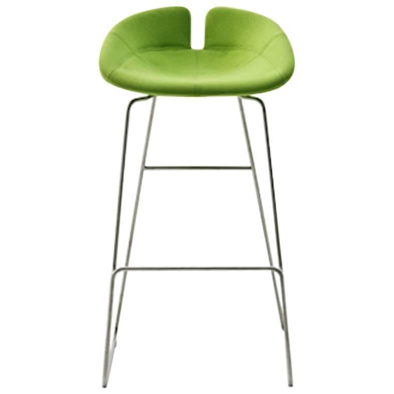 Fjord Bar Stool High by Patricia Urquiola for Moroso with Fabric or Leather Seat For Sale