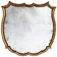 Antique Late 19th Century Shield Form Mirror