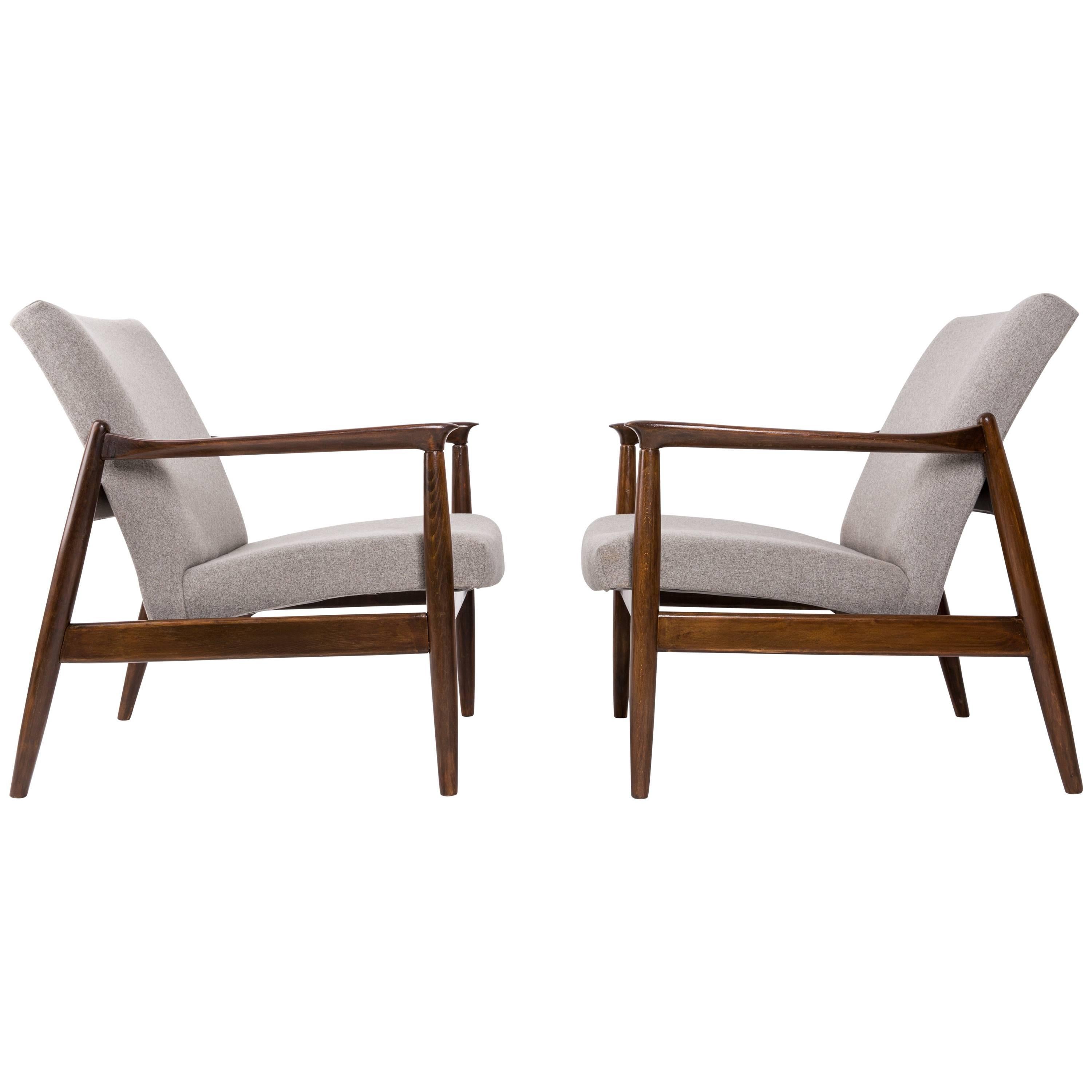 Pair of Beige Armchairs, Edmund Homa, 1960s For Sale