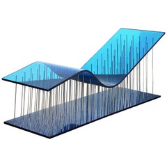 Contemporary Kiss Chaise Longue in Plexiglass and Polished Steel