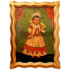 Antique Mexican Framed Spanish Colonial Painting