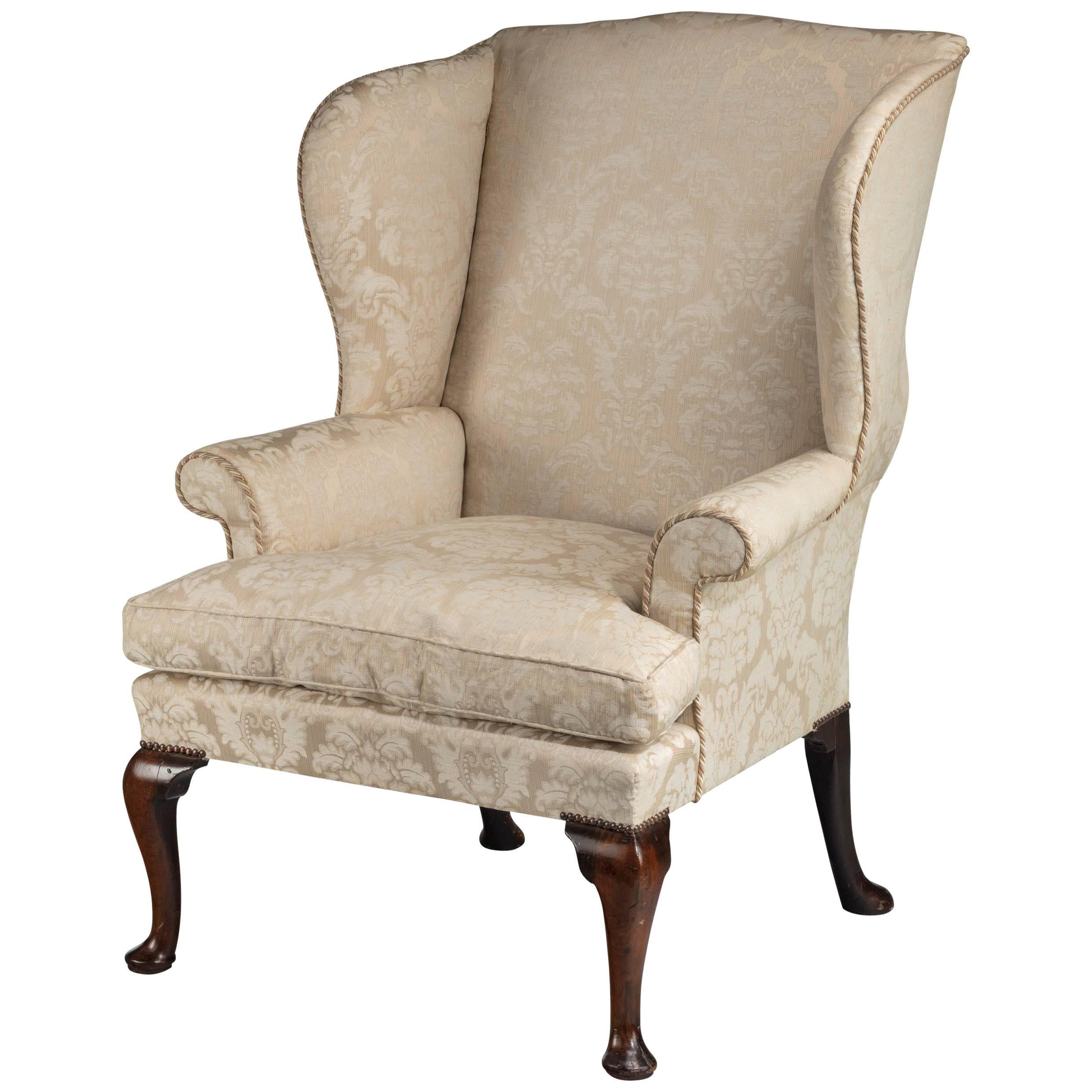 George II Period Walnut Framed Wing Chair