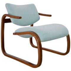 Vintage Scandinavian Modern Lounge Chair in Beech and felt by Oddvin Rykken, Norway