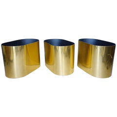 Midcentury Paul Mayen Brass Planters for Habitat