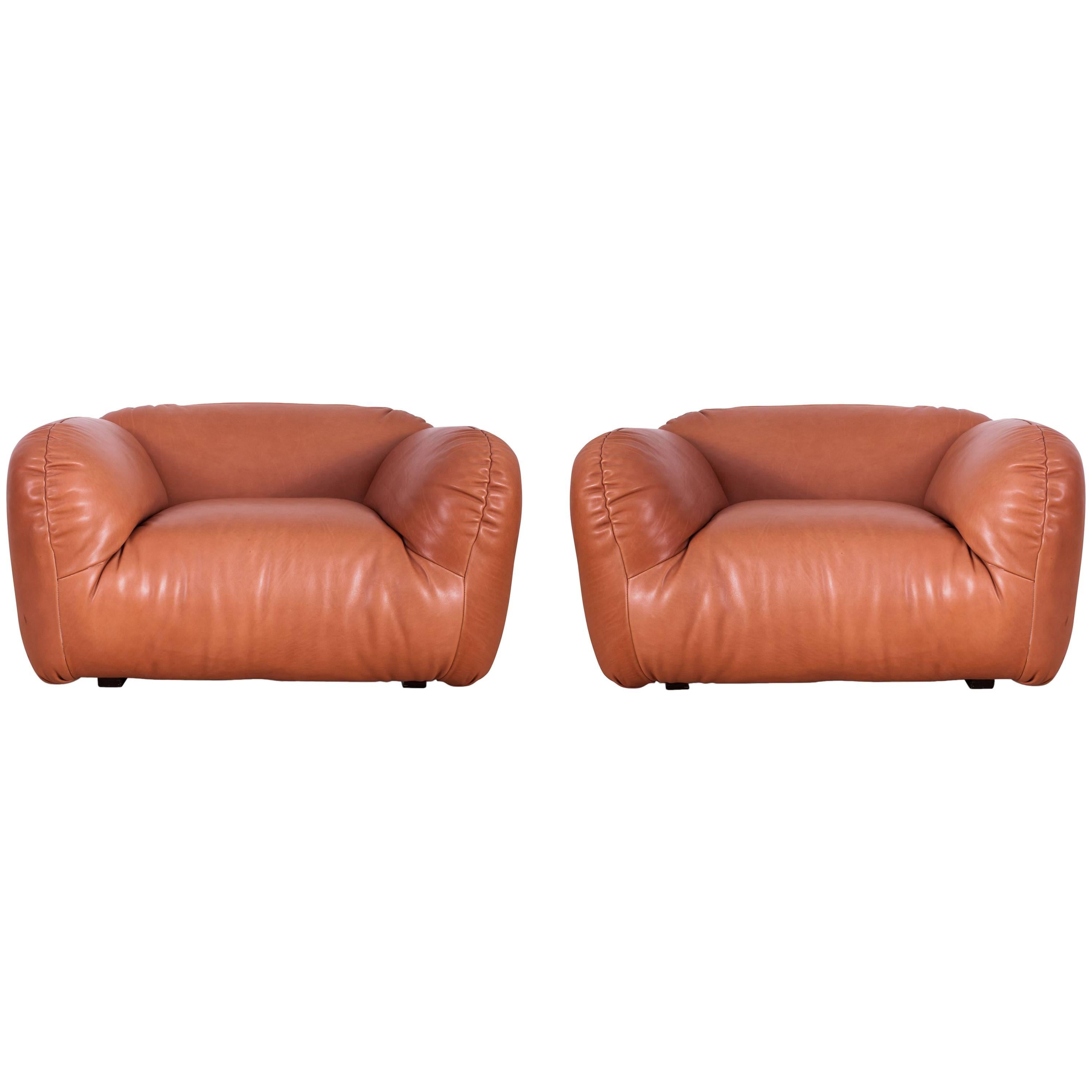 Mid-century Italian Leather Club Chairs