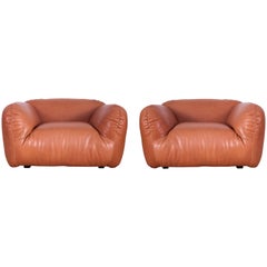 Mid-century Italian Leather Club Chairs