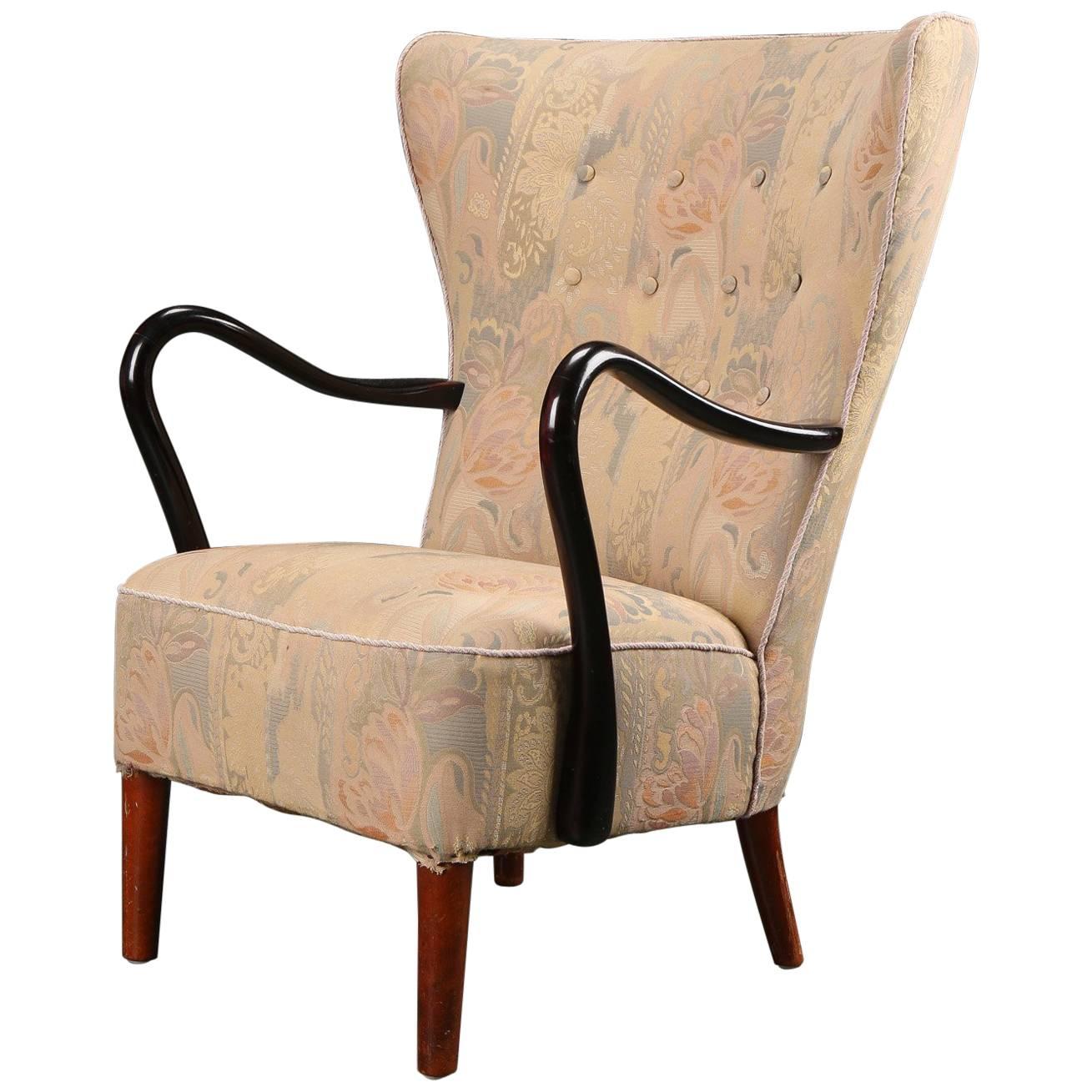 Art Deco Highback Lounge Armchair by Alfred Christensen for Slagelse Møbelfabrik