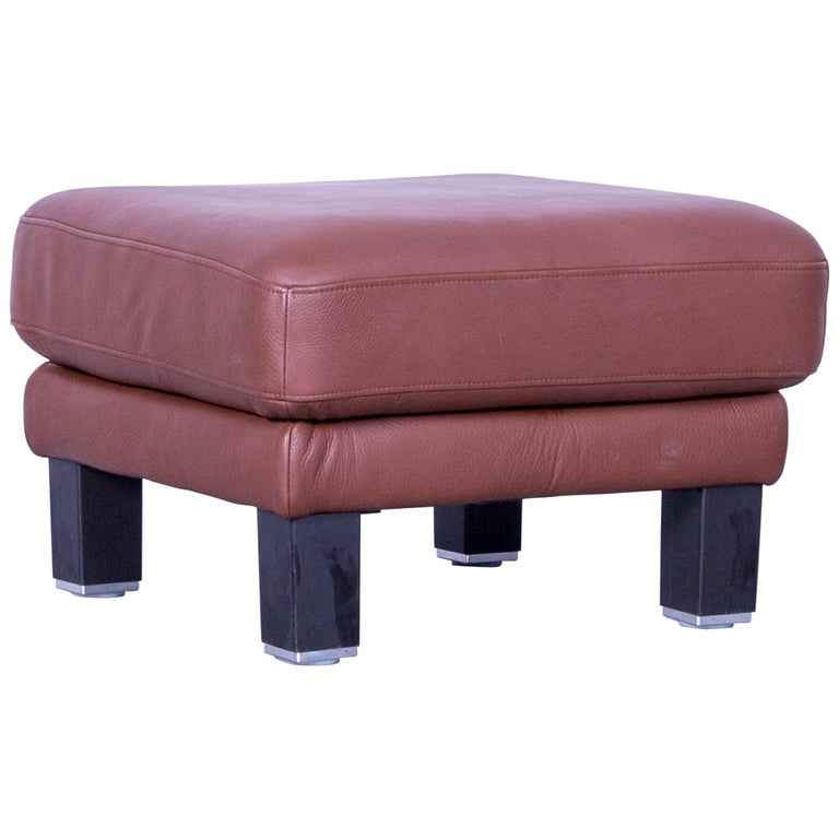 Rolf Benz Ego Designer FootStool Brown Leather For Sale at 1stDibs