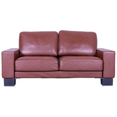 Rolf Benz Ego Designer Leather Sofa Brown Two-Seat