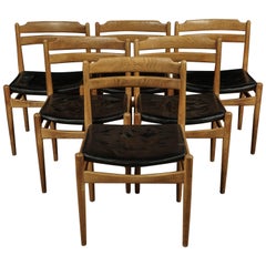 Set of Six Dining Chairs in Oak, Designed by Poul Volther, Denmark, circa 1960