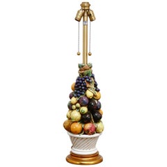 Lampe de table Topiaire de fruits en céramique italienne par Marbro