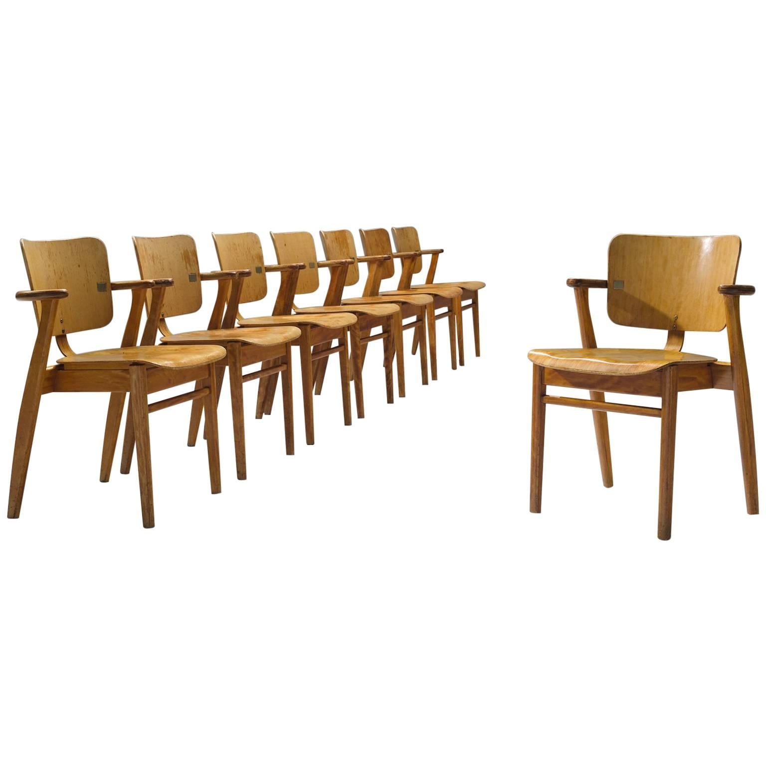 Ilmari Tapiovaara Set of Eight 'Domus' Dining Chairs