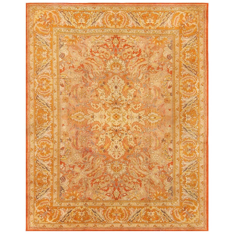 Antique European Irish Donegal Rug. Size 10 ft 1 in x 13 ft (3.07 m x