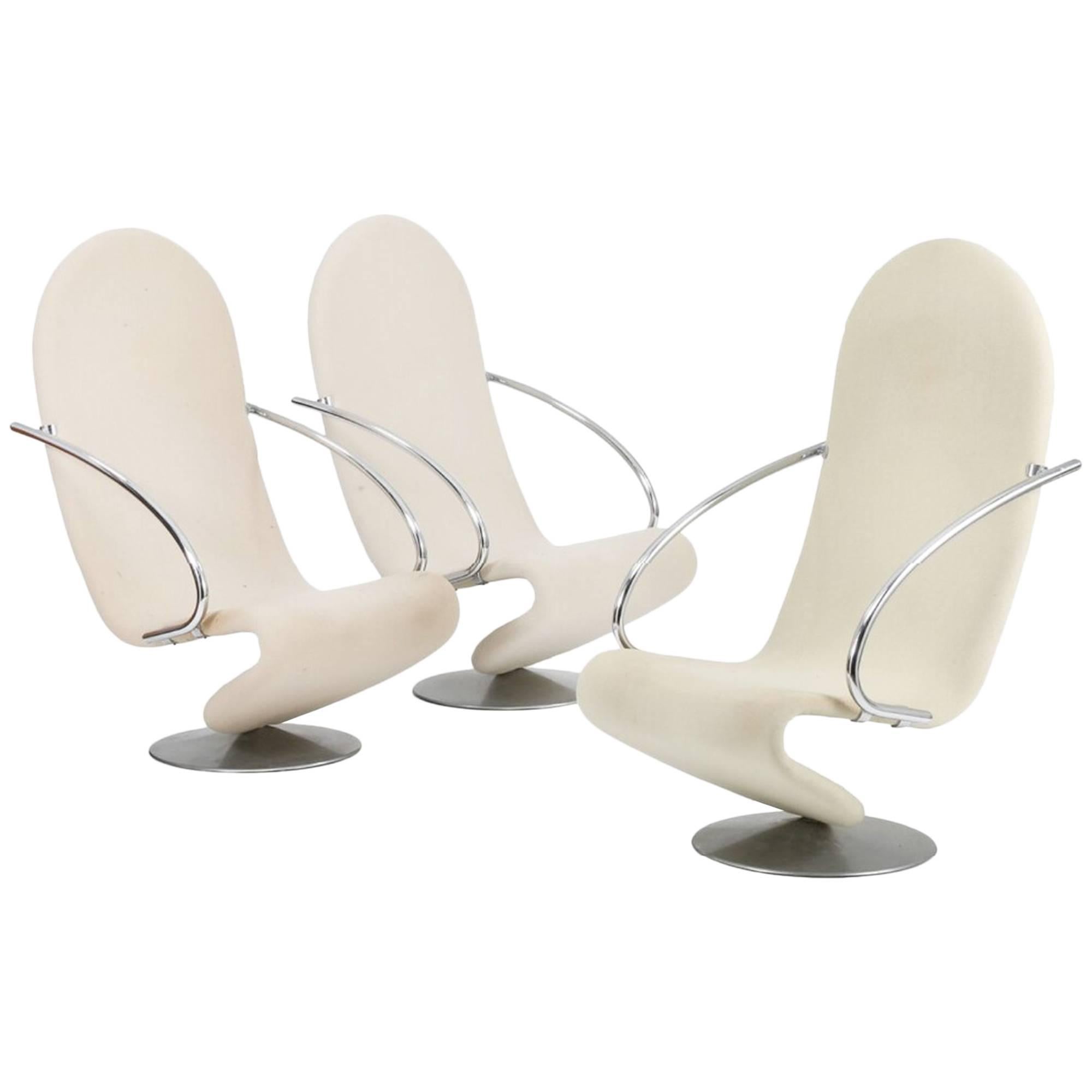 Set of Three ‘3’ System 1–2-3 Easy Armchairs by Verner Panton for Fritz Hansen