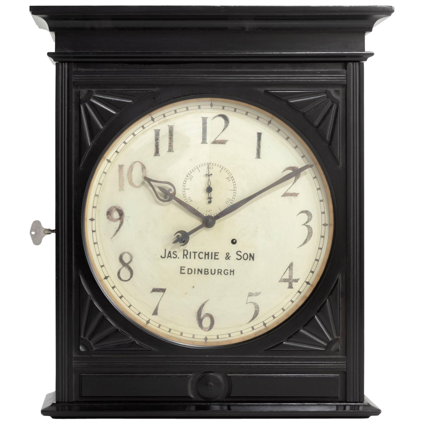 James Ritchie & Son Wall Clock, Scotland, circa 1900