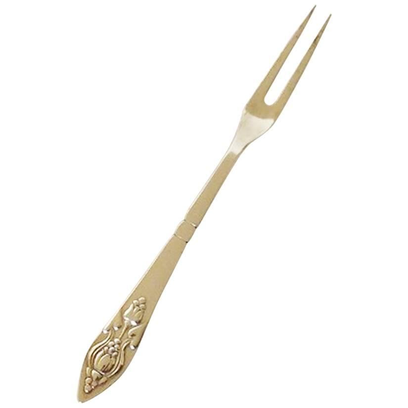 Georg Jensen Fuchsia Silver Cold Meat Fork For Sale