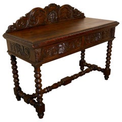 Superbly Carved Green Man Oak Hall Table