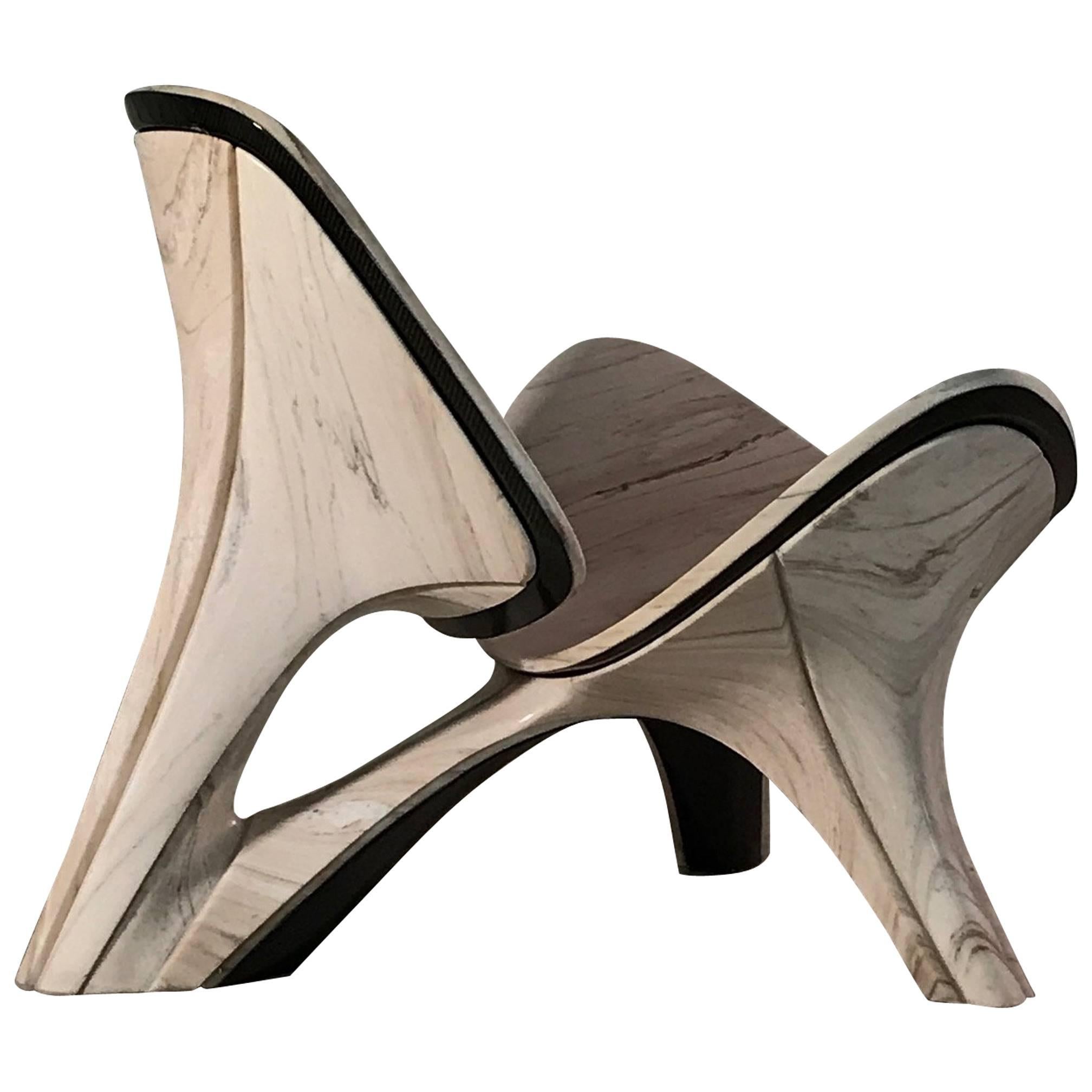 The 'Wegner' reinterpreted Lapella Marble Chair - Design Zaha Hadid Architects - For Sale