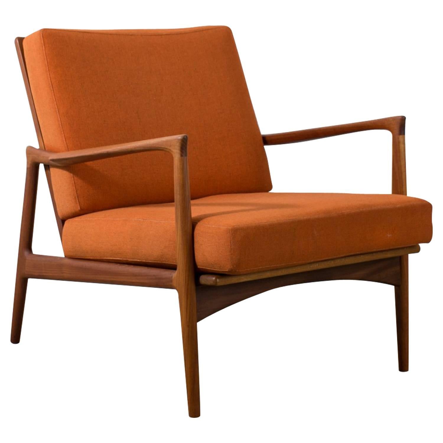 Mid-Century Modern Teak Lounge Chair by Ib Kofod Larsen, Denmark, 1960s For Sale