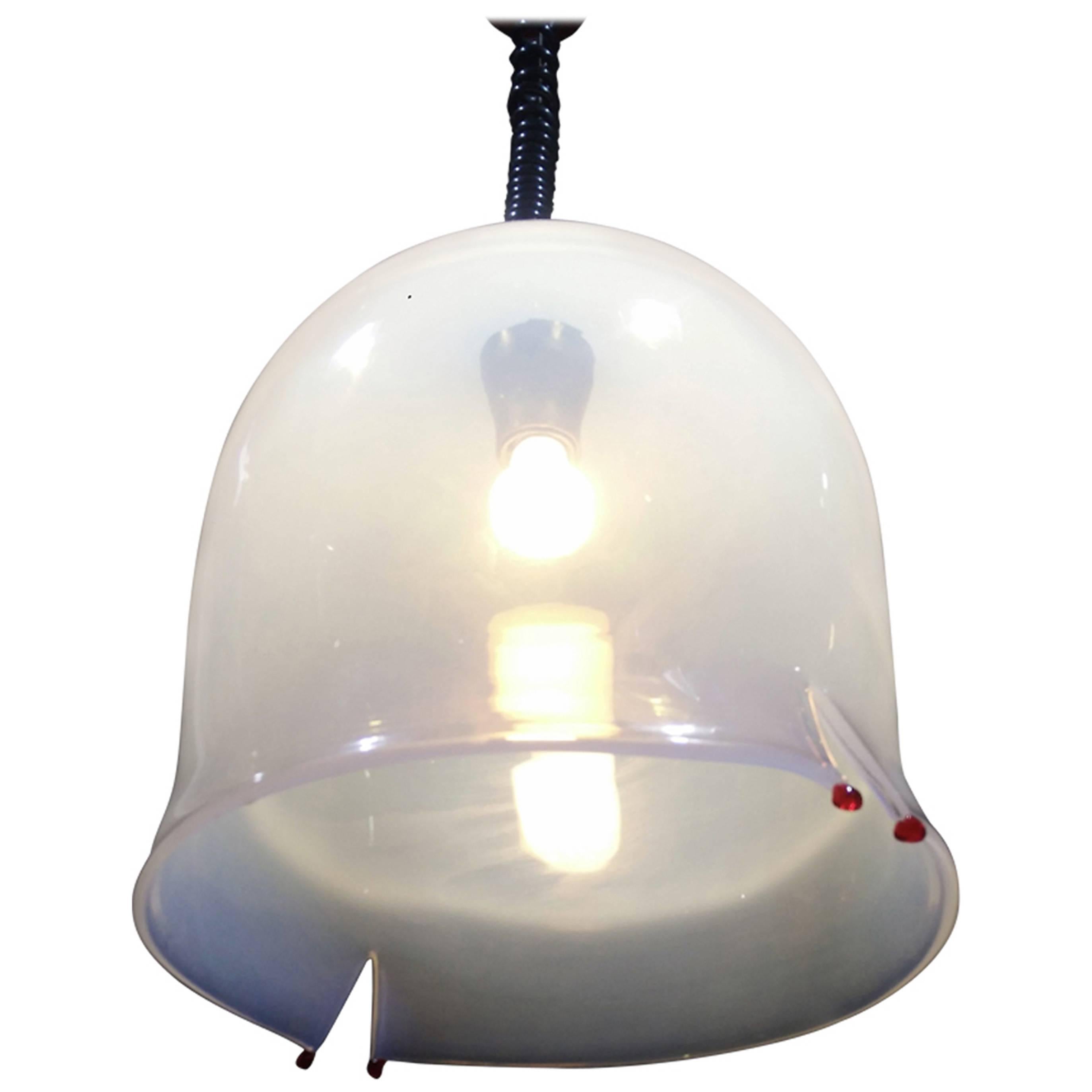 Six Mid-Century Modern Bell Pendant Light by Leucos 1960 by Toso and Pamio