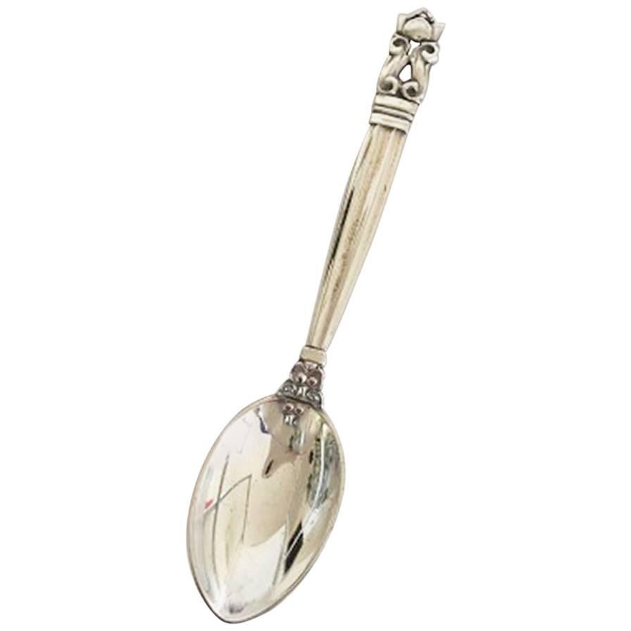 Georg Jensen Sterling Silver Acorn Coffee Spoon No 034 For Sale