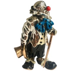 Sterling Silver and Enamel Clown Figure after Tiffany & Co., Gene Moore