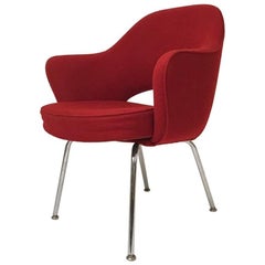 Eero Saarinen for Knoll Upholstered Executive Armchair in Red