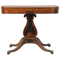 Early 19th Century Lyre Shaped Card Table