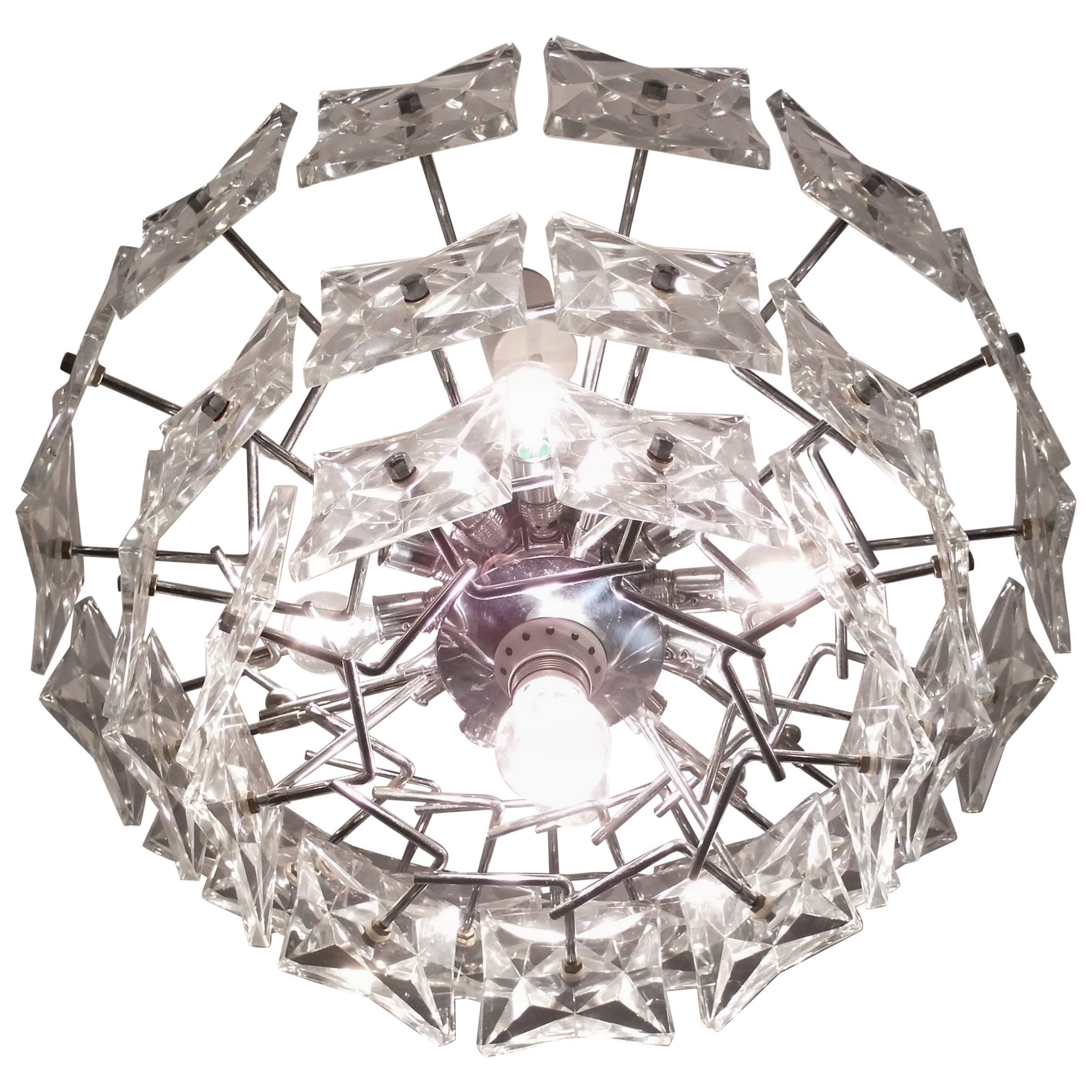 Big Design Glass Chandelier - Kinkeldey For Sale