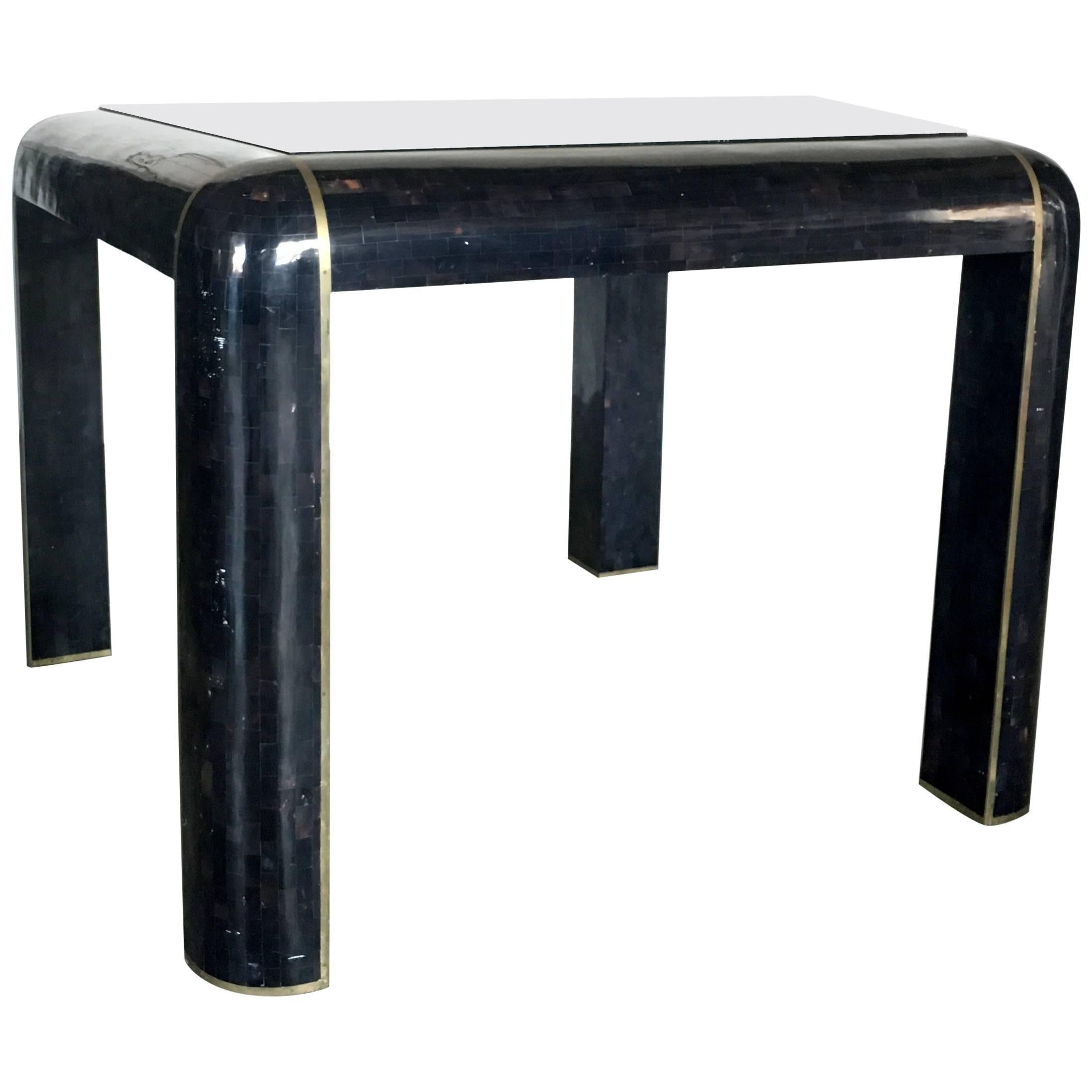 Tesselated Horn Game Table or Small Dining Table by Maitland Smith