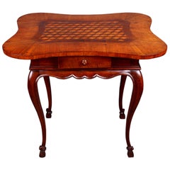19th Century French Walnut and Parquetry Centre Table