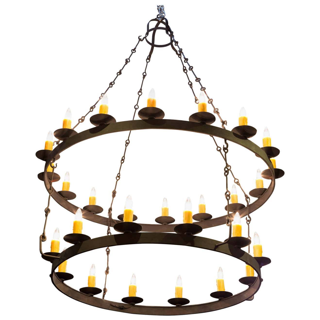 Massive Hand Forged Iron Double Ring Monroe Chandelier With 28 massive-hand-forged-iron-double-ring-monroe-chandelier-with-28
