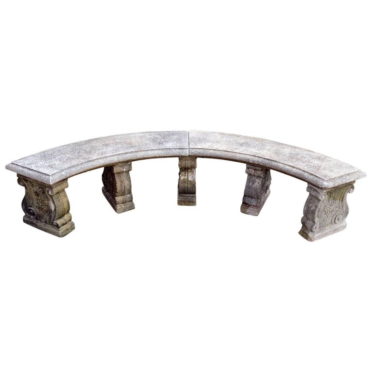 Semi Circular Stone Bench For Sale At 1stdibs