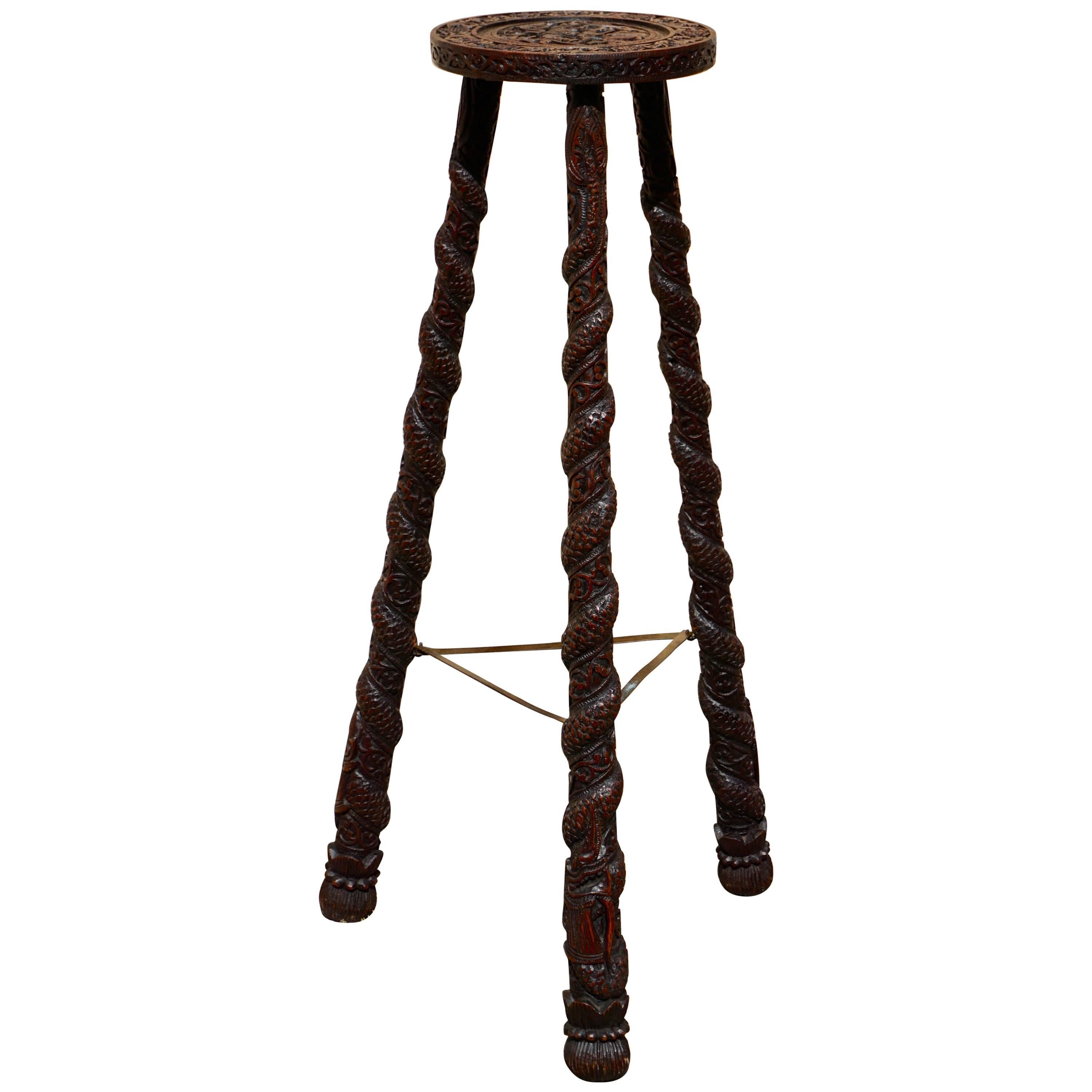 Carved Pedestal Table, India