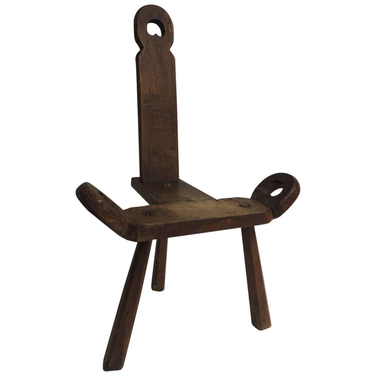 Vintage Primitive Rustic Tripod Legs “Birthing” Chair