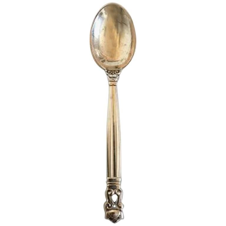 VINTAGE Acorn/ Konge Georg Jensen Gilded Silver Mocha Spoon 