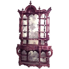 Antique American Victorian Rosewood Etagere