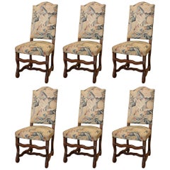 Set of Six 19th Century Walnut Os De Mouton Chairs