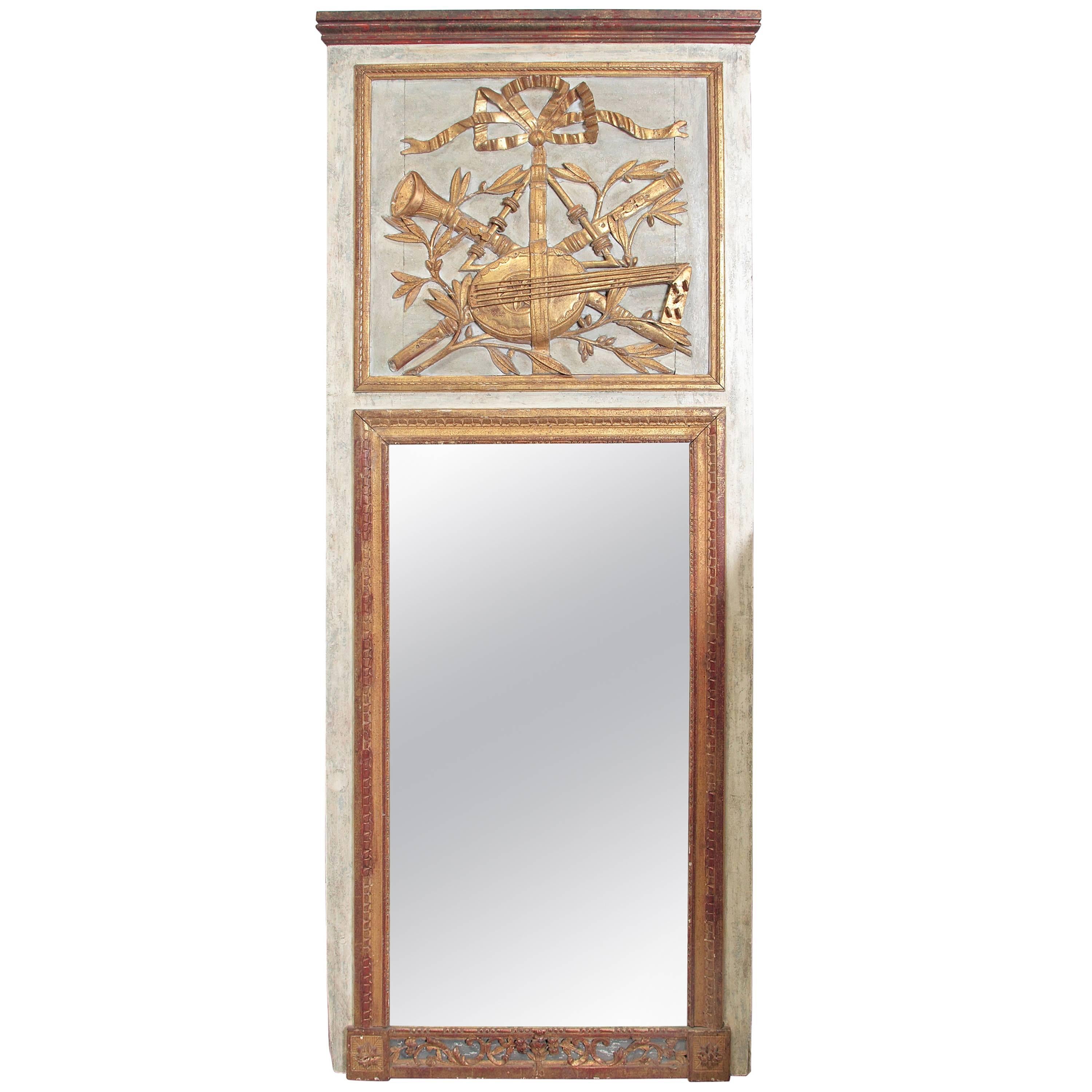 19th Century Trumeau Mirror For Sale